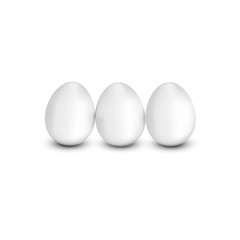 three eggs isolated on white background