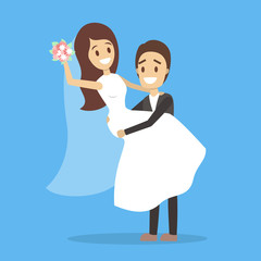 Couple wedding. Bride and groom. Romantic people