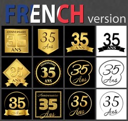 French set of number 35 templates