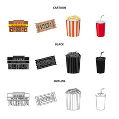 Isolated object of television and filming sign. Set of television and viewing vector icon for stock.
