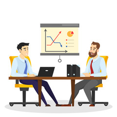 Man sitting at the desk and working