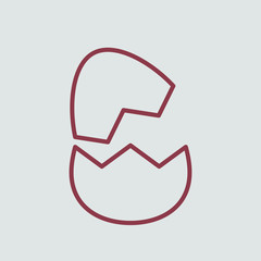 Line icon broken egg