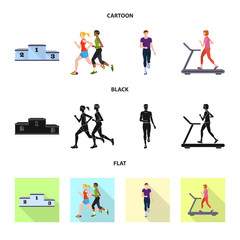 Fototapeta na wymiar Isolated object of sport and winner logo. Set of sport and fitness vector icon for stock.