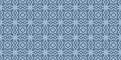 Modern Geometric Pattern With Hand-Drawing Ornament. Vector Super Illustration. For Fabric, Textile, Bandana, Scarg, Colored Print. Pastel blue color