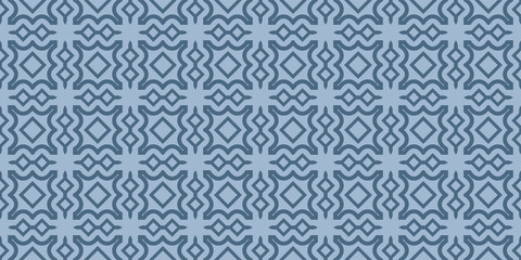 Modern Geometric Pattern With Hand-Drawing Ornament. Vector Super Illustration. For Fabric, Textile, Bandana, Scarg, Colored Print. Pastel blue color