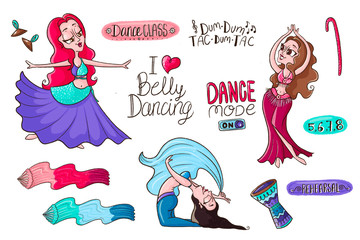 Belly Dance Clip Art, Oriental Dance Sticker