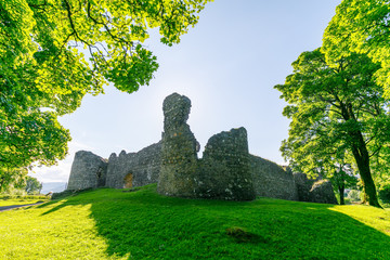 Old Inverlochy Castle in summer at sunset