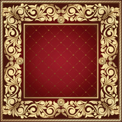 Golden ornate art deco vintage card