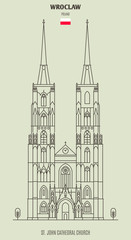 St. John Cathedral Church in Wroclaw, Poland. Landmark icon