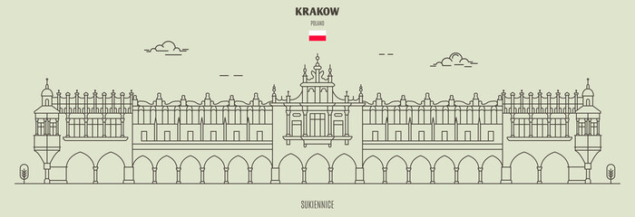 Fototapeta Sukiennice in Krakow, Poland. Landmark icon obraz
