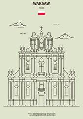 Visitation Order church in Warsaw, Poland. Landmark icon