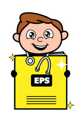Cartoon Happy Doctor Holding a Notebook Vector
