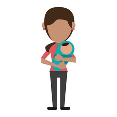 single mom with baby in arms