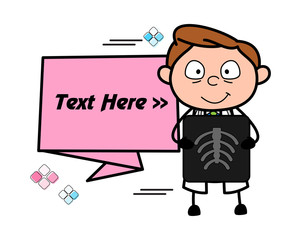 Cartoon Doctor with X-ray Report and Banner Vector