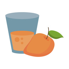 Peach juice cup with fruit