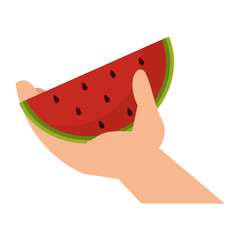 hand holding watermelon