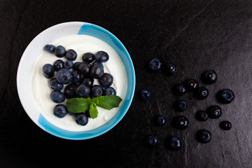 Heidelbeeren in Quark, Huckleberries with Cream Cheese