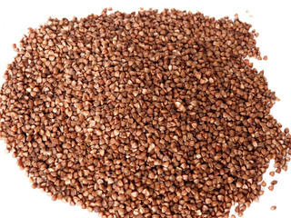 buckwheat groats on white