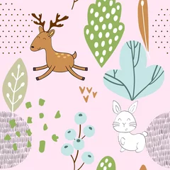 Wallpaper murals Little deer Cute funny sheeps.