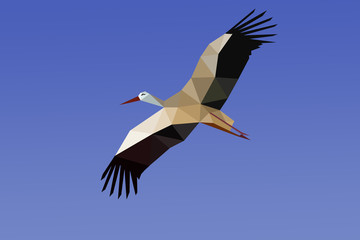 cigogne en vol en origami