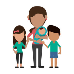 Family avatar faceless cartoon