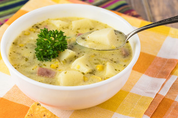Homemade Fiesta ham soup.