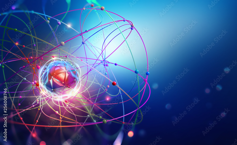 Aufkleber Artificial Intelligence. Computer mind in technology of future. 3D illustration of an abstract digital brain in a global network web