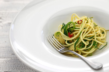 spagetti with agretti, italian food