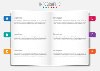 Fototapeta premium Business infographic template with 6 options