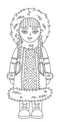 Fototapeta na wymiar Eskimo alaska girl character