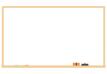 学校の黒板　フレーム　白