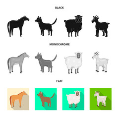 Isolated object of breeding and kitchen  logo. Set of breeding and organic  stock vector illustration.