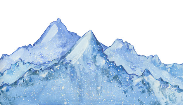  watercolor snow  peaks
