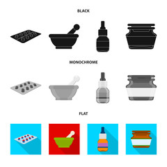 Vector illustration of retail and healthcare symbol. Collection of retail and wellness stock vector illustration.