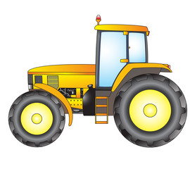 Tractor. Object isolated on white background.Vector print.