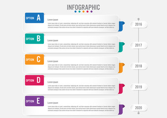 Business infographic labels template with 5 options.Creative concept for infographic..