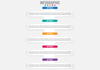 Business infographic labels template with 5 options.Creative concept for infographic..