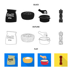 Vector design of cooking and sea sign. Set of cooking and baking   vector icon for stock.