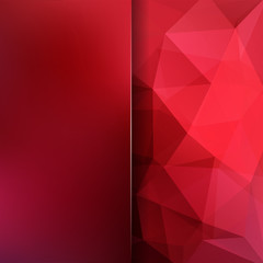 Background made of red triangles. Square composition with geometric shapes and blur element. Eps 10