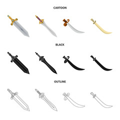 Vector design of game  and armor  logo. Collection of game  and blade  stock vector illustration.