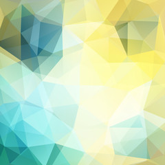 Background made of yellow, white, green, blue triangles. Square composition with geometric shapes. Eps 10