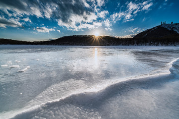 赤城山　小沼の氷結