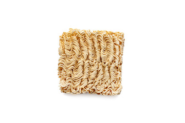 instant noodles is one on a white background with copy space, Quick cooking