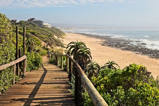 Supertubes beach in Jeffrey's Bay, South Africa, this is a very popular surfing beach and tourist attraction. 