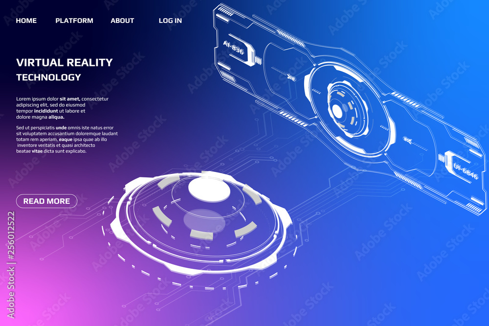 Fototapete ui futuui futuristic isometric 3d ristic isometric 3d technology big data communication transfer con
