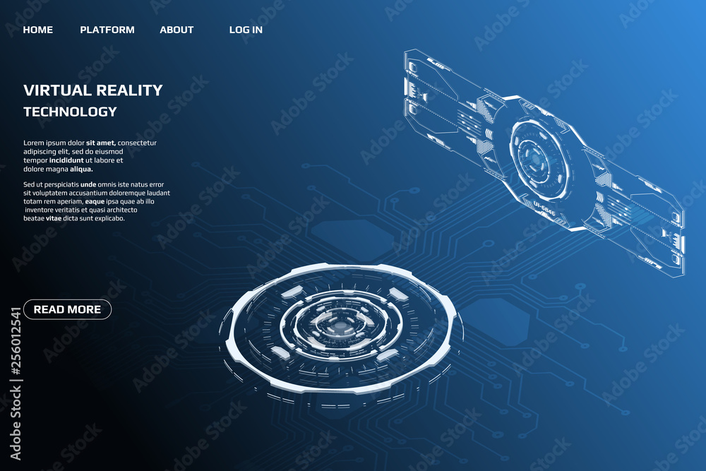 Fototapete ui futuui futuristic isometric 3d ristic isometric 3d technology big data communication transfer con