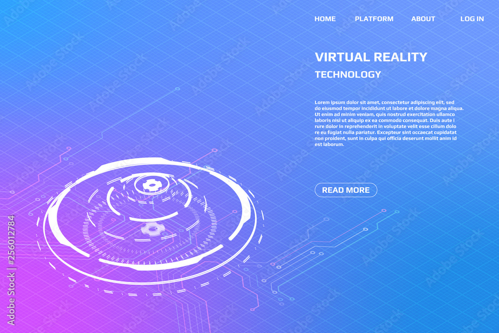 Aufkleber UI Futuristic Isometric 3D Technology Big Data Communication Transfer Concept. Scifi Display Gadget Virtual Reality Monitoring System Element For Web, Game, App Illustration