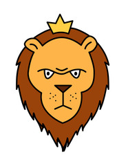 cute vector illustration of a lion in cartoon style