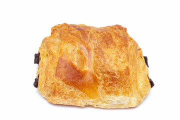 Schokobrötchen freigestellt auf weißem Hintergrund
