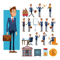 businessmen and business elements cartoons